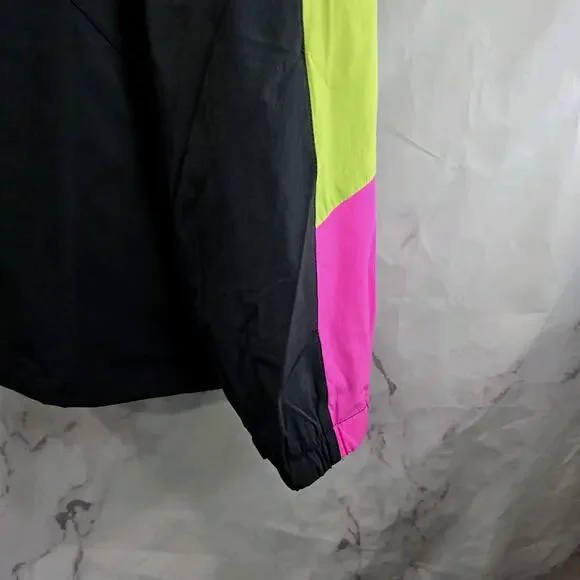 Chubbies Jacket Mens 2XL Black Green Pink Retro Windbreaker Zip Packable Hood - Picture 4 of 11